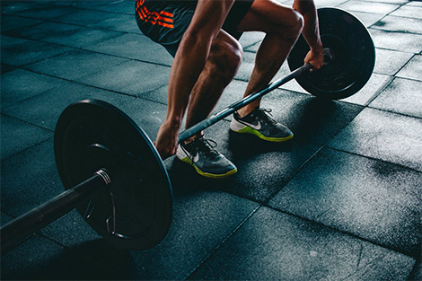 Man carrying weights